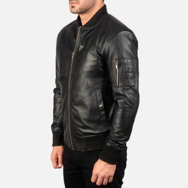 UB FASHION BOMIA MA-1 LEATHER BOMBER JACKET