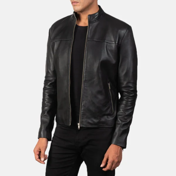 UB FASHION ADORNICA BLACK LEATHER BIKER JACKET