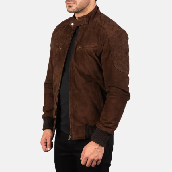 UB FASHION SVEN MOCHA SUEDE BOMBER JACKET