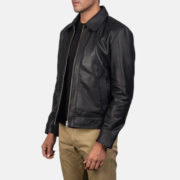 UB FASHION INFERNO BLACK LEATHER JACKET