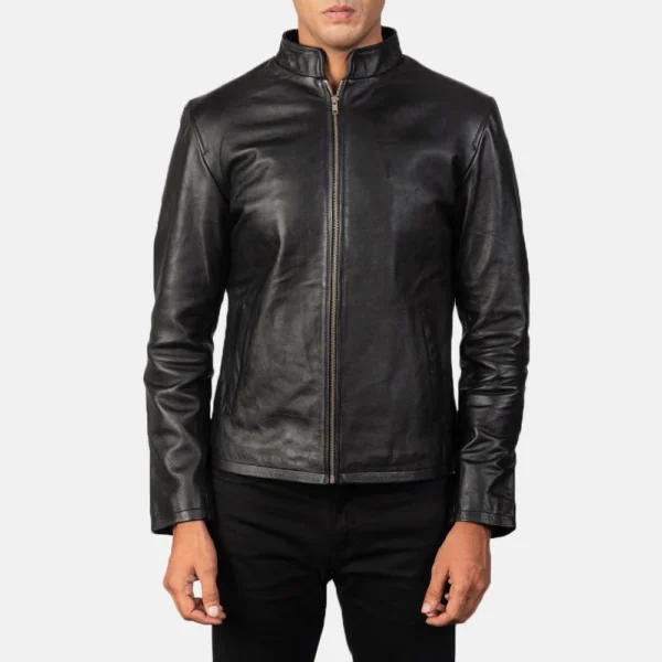 UB FASHION ALEX BLACK LEATHER BIKER JACKET