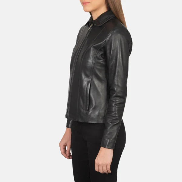 UB FASHION COLETTE BLACK LEATHER JACKET