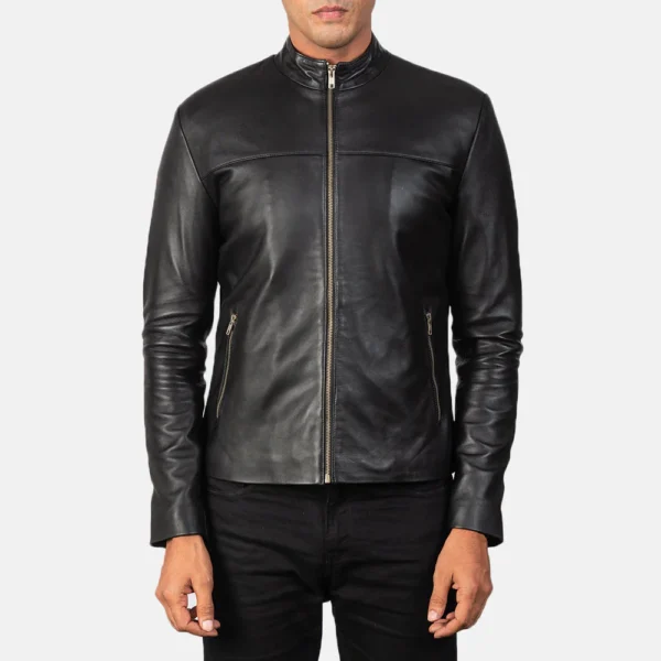 UB FASHION ADORNICA BLACK LEATHER BIKER JACKET