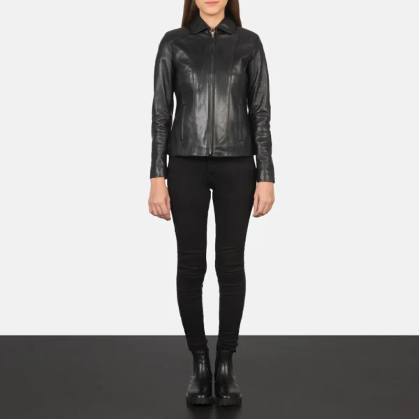 UB FASHION COLETTE BLACK LEATHER JACKET