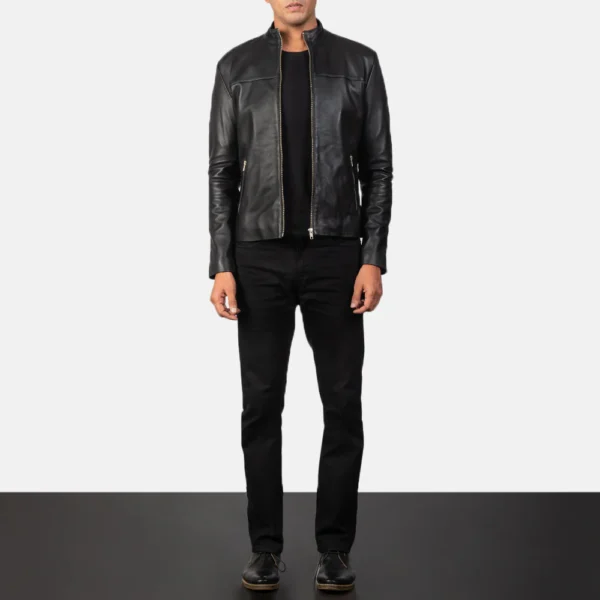 UB FASHION ADORNICA BLACK LEATHER BIKER JACKET