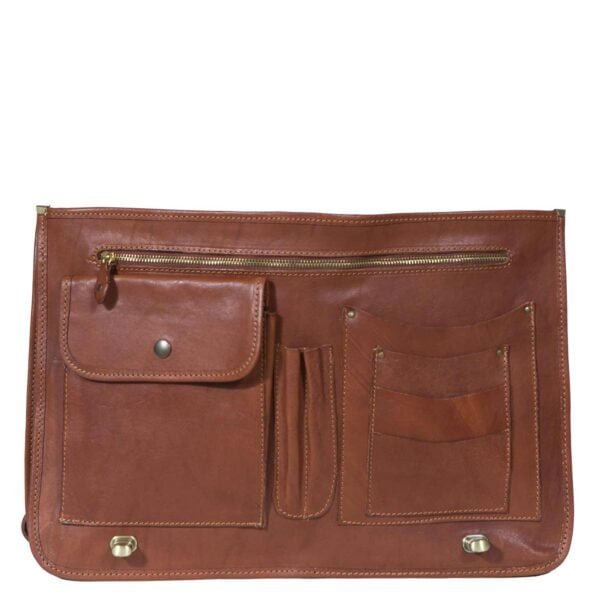 UB FASHION Cartella Nottolini Italian Leather Large Briefcase