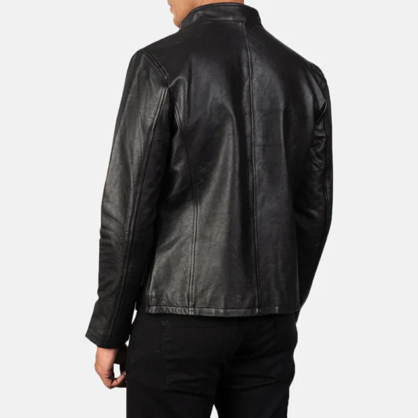 UB FASHION ALEX BLACK LEATHER BIKER JACKET