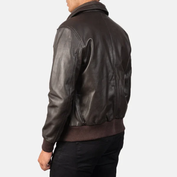 UB FASHION AIR ROLF BROWN LEATHER BOMBER JACKET