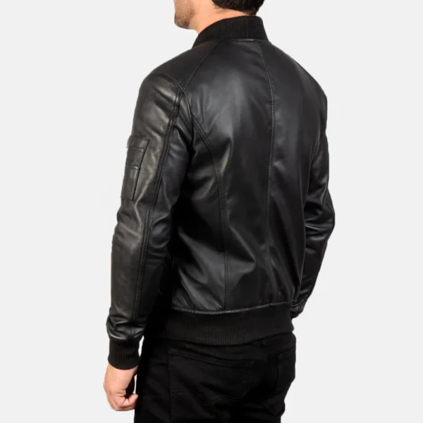 UB FASHION BOMIA MA-1 LEATHER BOMBER JACKET