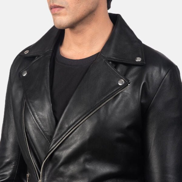 UB FASHION NOAH BLACK LEATHER BIKER JACKET