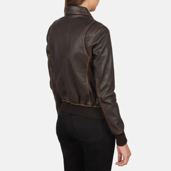 UB FASHION WESTA A-2 BROWN LEATHER BOMBER JACKET