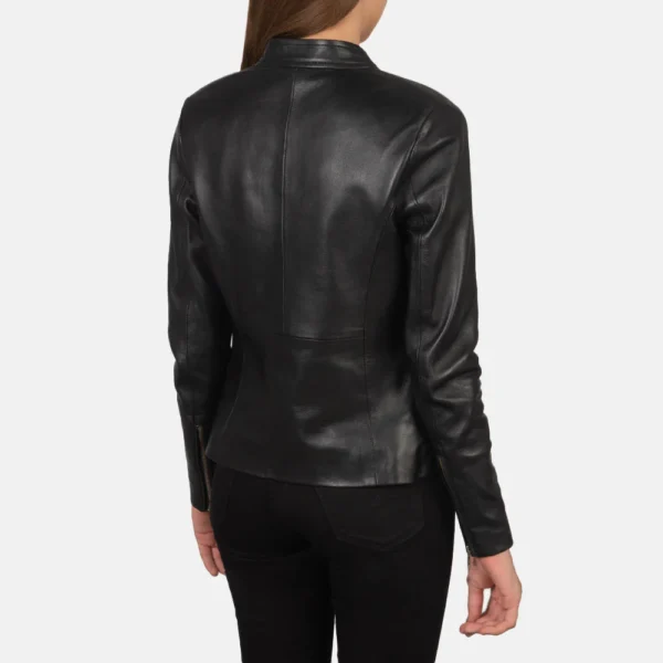 UB FASHION RAVE BLACK LEATHER BIKER JACKET