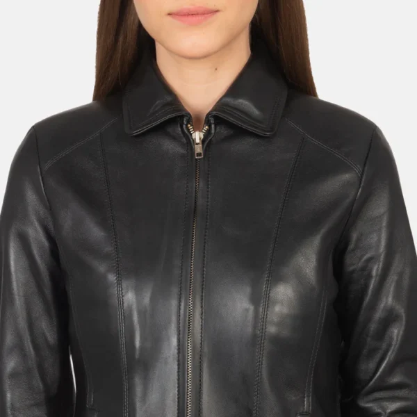 UB FASHION COLETTE BLACK LEATHER JACKET