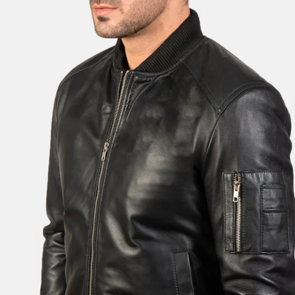 UB FASHION BOMIA MA-1 LEATHER BOMBER JACKET