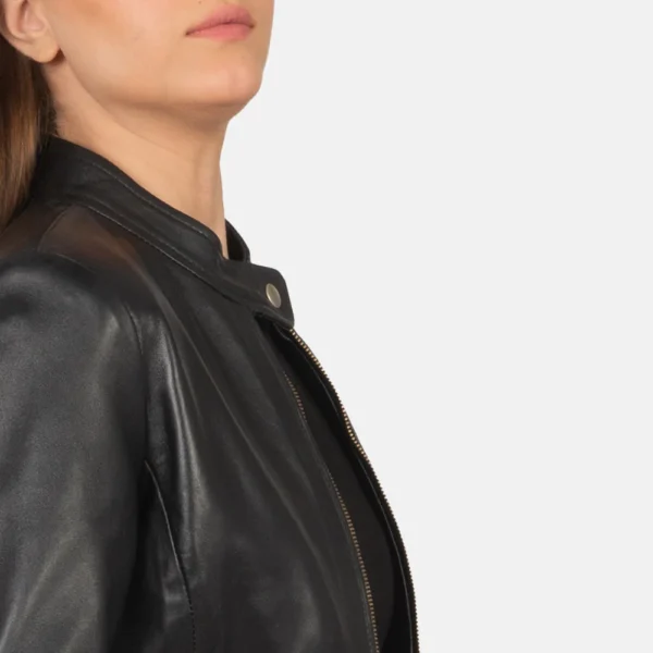 UB FASHION RAVE BLACK LEATHER BIKER JACKET