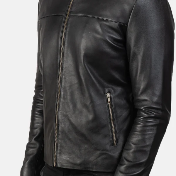 UB FASHION ADORNICA BLACK LEATHER BIKER JACKET