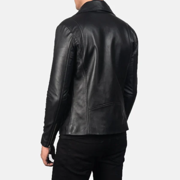 UB FASHION NOAH BLACK LEATHER BIKER JACKET