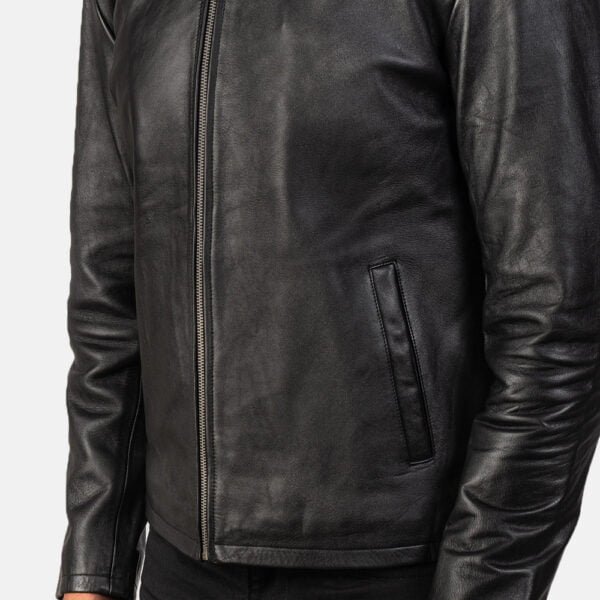 UB FASHION ALEX BLACK LEATHER BIKER JACKET