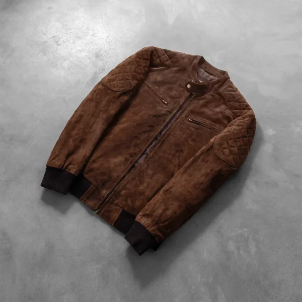 UB FASHION SVEN MOCHA SUEDE BOMBER JACKET