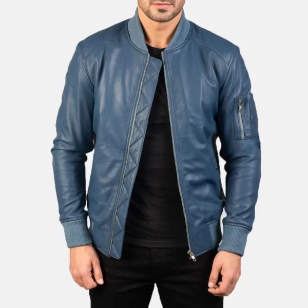 UB FASHION BOMIA MA-1 LEATHER BOMBER JACKET