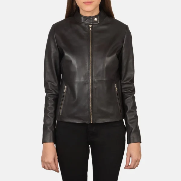 UB FASHION RAVE BLACK LEATHER BIKER JACKET