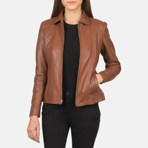 UB FASHION COLETTE BLACK LEATHER JACKET