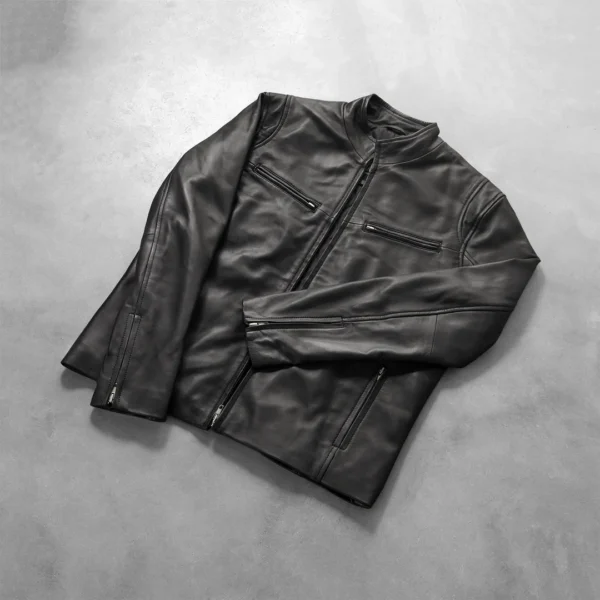 UB FASHION IONIC BLACK LEATHER JACKET