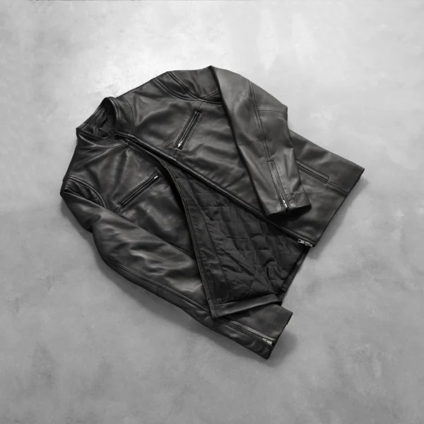 UB FASHION IONIC BLACK LEATHER JACKET