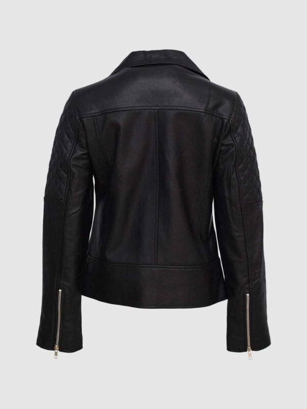 UB Fashion Black color leather jacket made from 100% lamb skin.