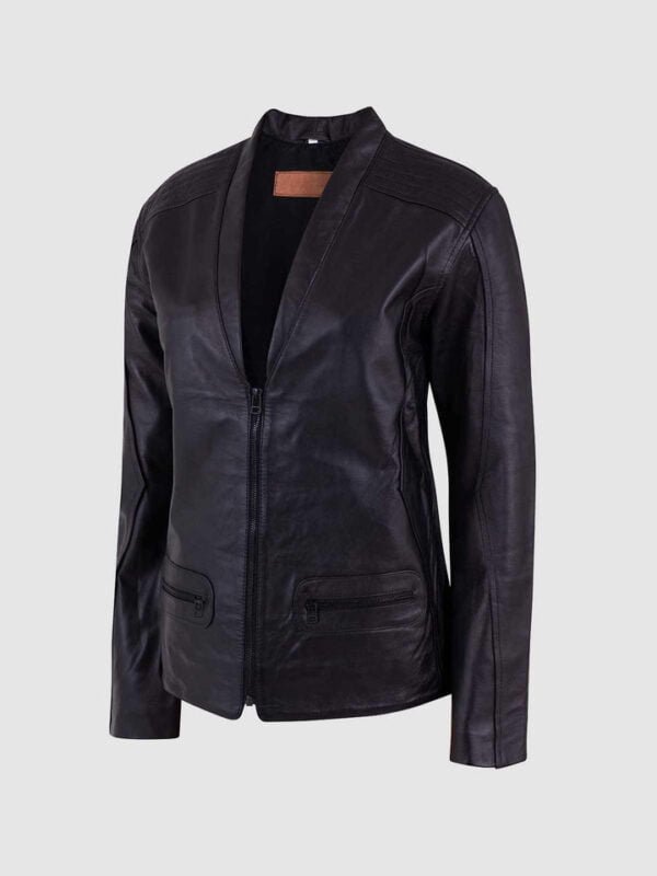 UB Fashion Black color leather jacket made from 100% lamb skin.