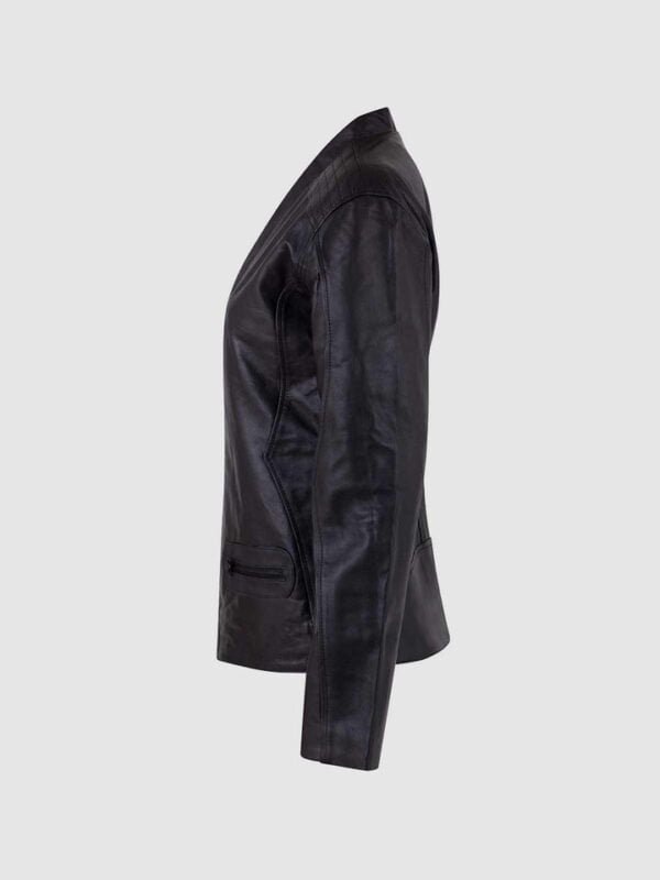 UB Fashion Black color leather jacket made from 100% lamb skin.