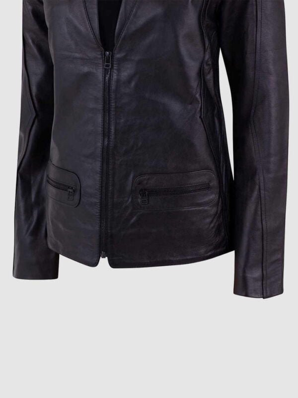 UB Fashion Black color leather jacket made from 100% lamb skin.