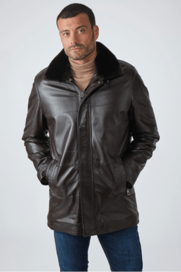 UB Fashion ROYAL Dark brown Leather Jacket