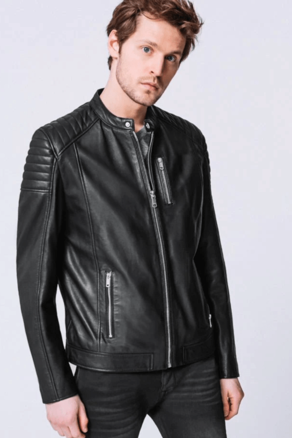 UB Fashion Dump” black leather jacket