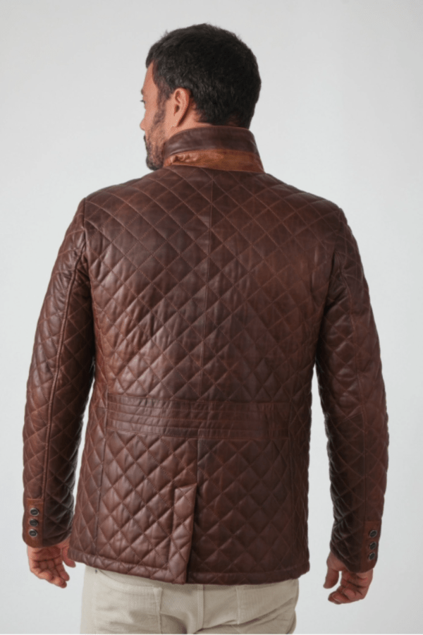 UB Fashion ROYAL Camel Padded Leather Jacket