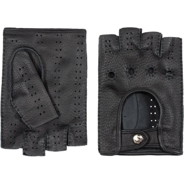 UB Fashion (black) – lambskin leather biker gloves