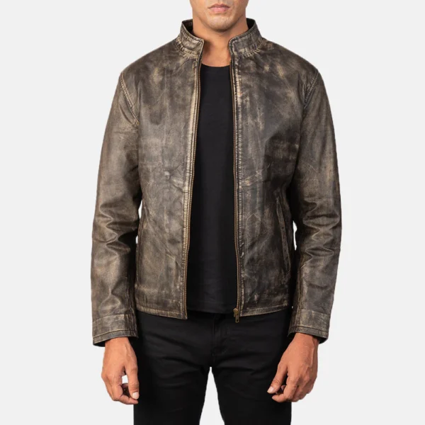 UB FASHION ALEX BLACK LEATHER BIKER JACKET