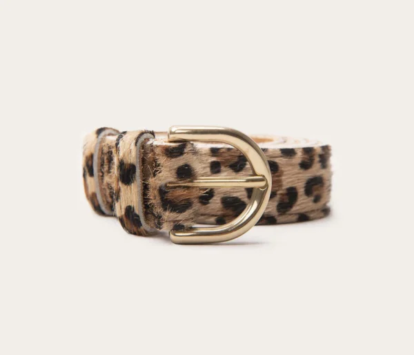 UB FASHION 25mm Leopard Leather Belt