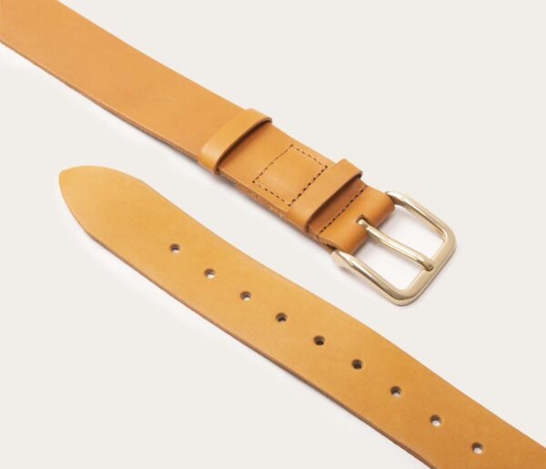 UB FASHION 35mm Tan Brown Leather Belt