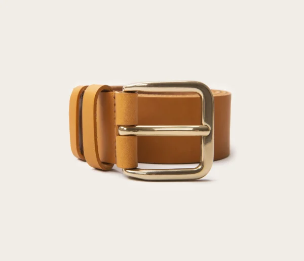 UB FASHION 35mm Tan Brown Leather Belt