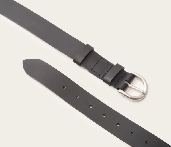 UB FASHION 25mm Full-Grain Black Leather Belt