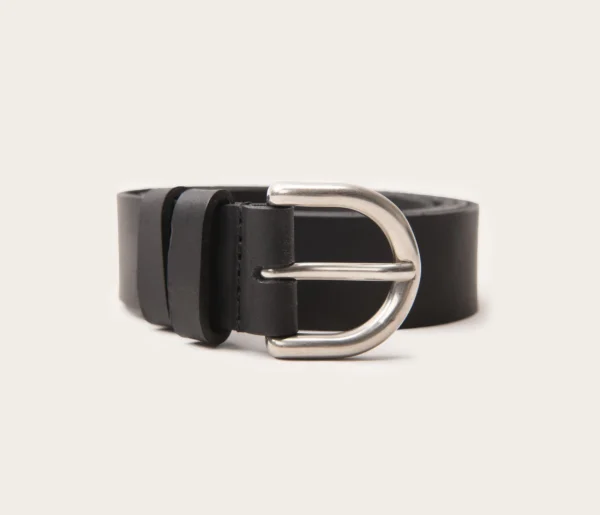 UB FASHION 25mm Full-Grain Black Leather Belt