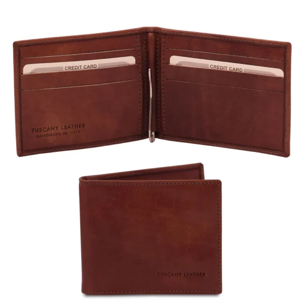 UB FASHION Exclusive Italian Leather Card Holder With Money Clip