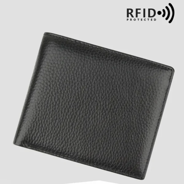 UB Fashion Men's RFID Classic Black Cowhide Wallet